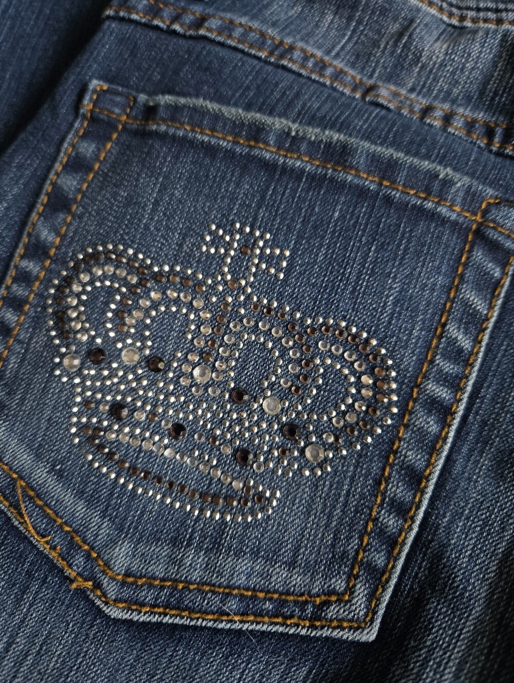 Y2k Rhinestone Crown Jeans - Picture 8 of 10